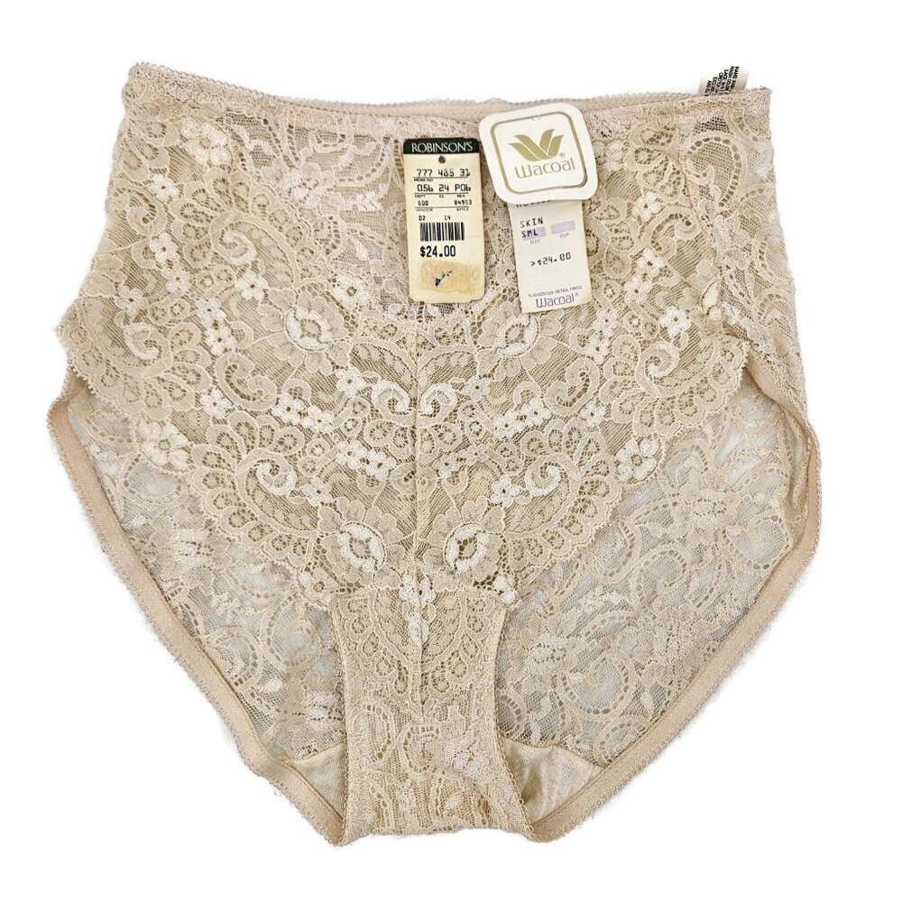 Vtg 90s New Wacoal Lace Brief Panty Womens S High Waist Deadstock